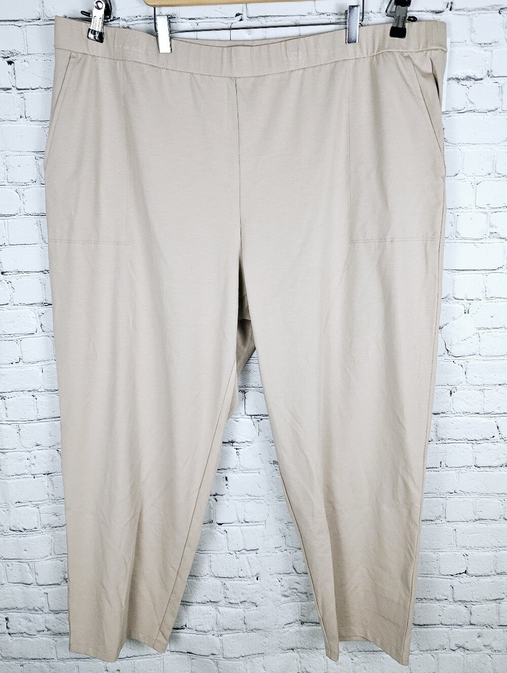 EILEEN FISHER | pima cotton high waist tapered leg stretch ankle pants